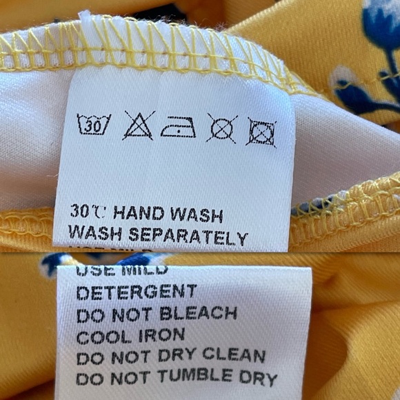 REBDOLLS “Let’s Talk” Yellow Floral Ruffle Faux Wrap Dress NWT Size 3X - Picture 11 of 16